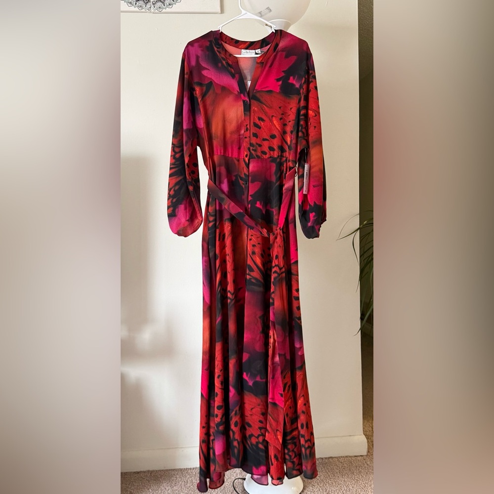 Premier Bold Red and Black Long Sleeve Dress